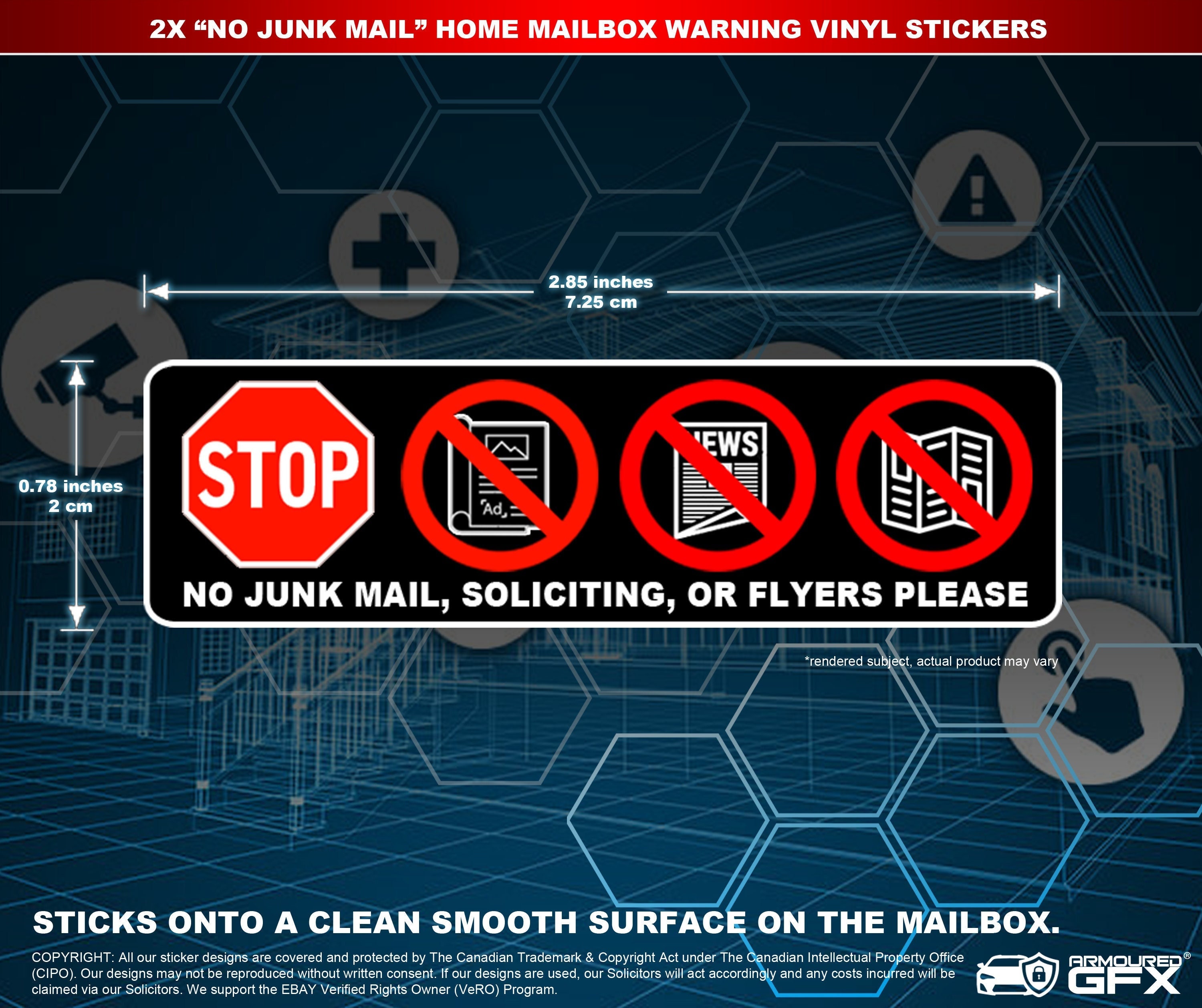 2x No Junk Mail Home Mailbox Warning Stickers Vinyl Decals - Etsy
