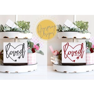 Valentine&#39;s Day Tiered Tray Decor | Interchangeable Insert (Stand Sold Separately) | Heart | Minimalist | Tiered Tray Decor | Tiered Tray