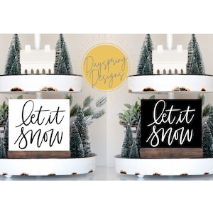 Winter Tiered Tray Decor | Interchangeable Insert (Stand Sold Separately) | Winter | Snow | Minimalist | Tiered Tray Decor | Tiered Tray