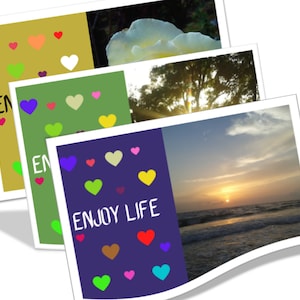 Printable and editable postcard set digital instant download Natural pictures illustrated