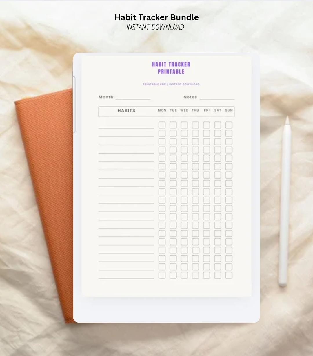 Habit Tracker Printable Bundle | Daily Weekly Monthly Planner | Goal ...