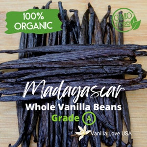 Madagascar Grade A Gourmet Vanilla Beans Great for Vanilla Extract & Baking (13-15cm)
