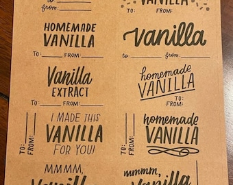 Vanilla Extract Gift Labels - Sheet of 10