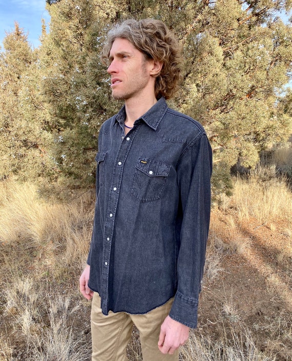 1970’s Dark Denim Wrangler Snap Up Shirt