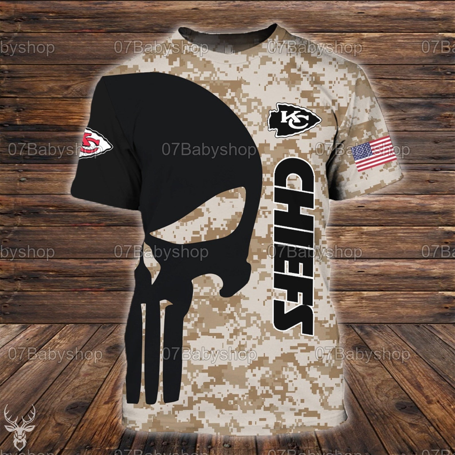 Personalized Kansas City Chiefs NFL Camo 3D Hoodie Skull | Etsy