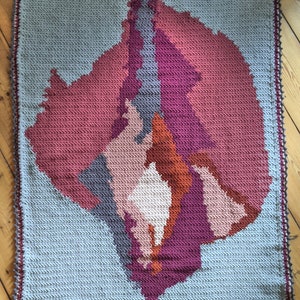 Customised crocheted blanket (161x183cm)