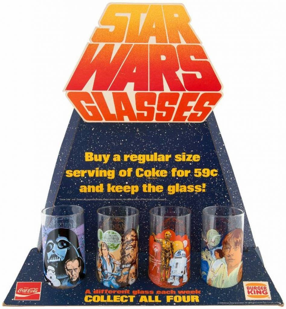 Burger King Vintage Star Wars Glasses Set of 4 1978 1977 Complete