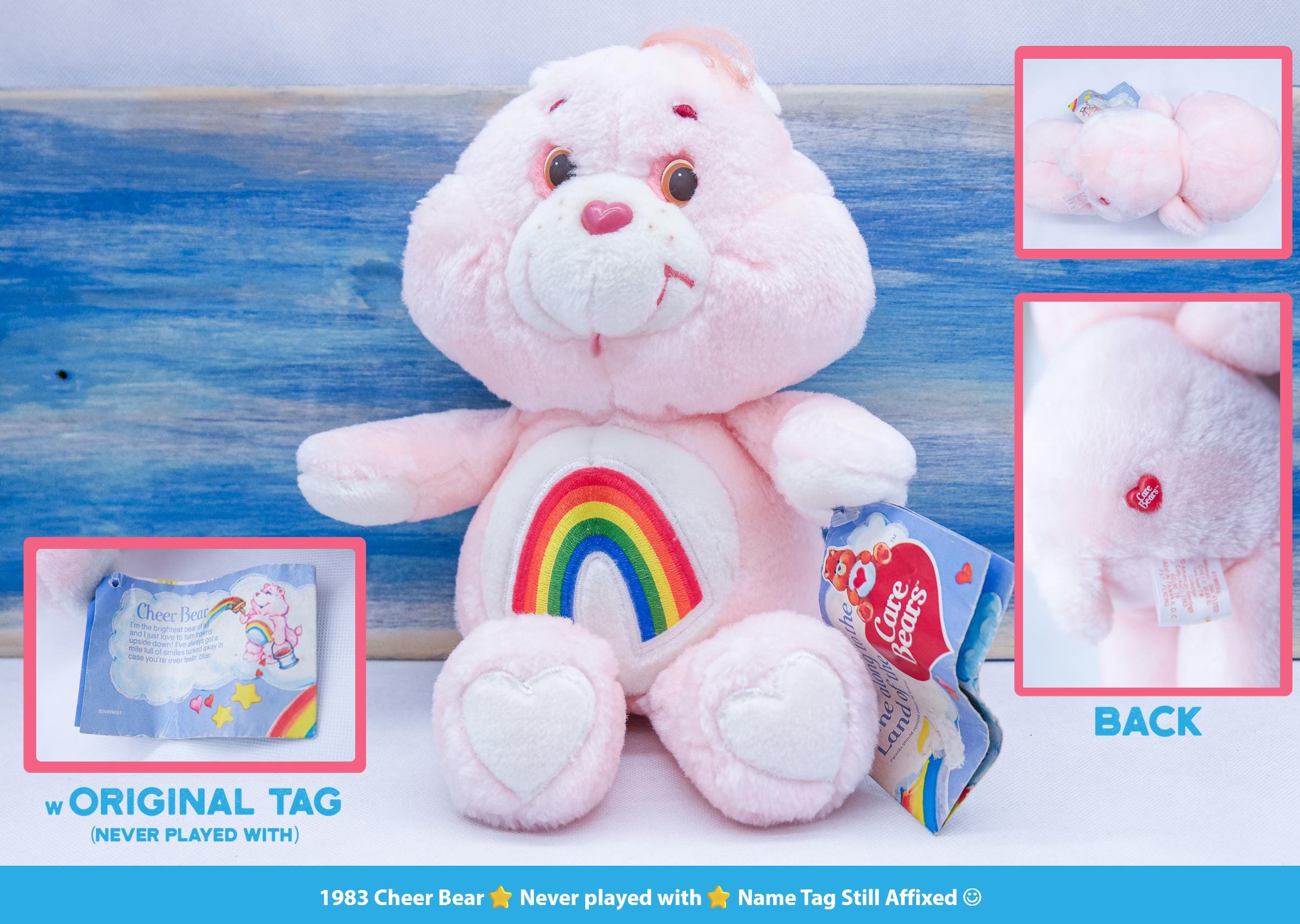 3 Vintage Care Bears Plushes / 3 Peluches Vintage Bisounours - 1983