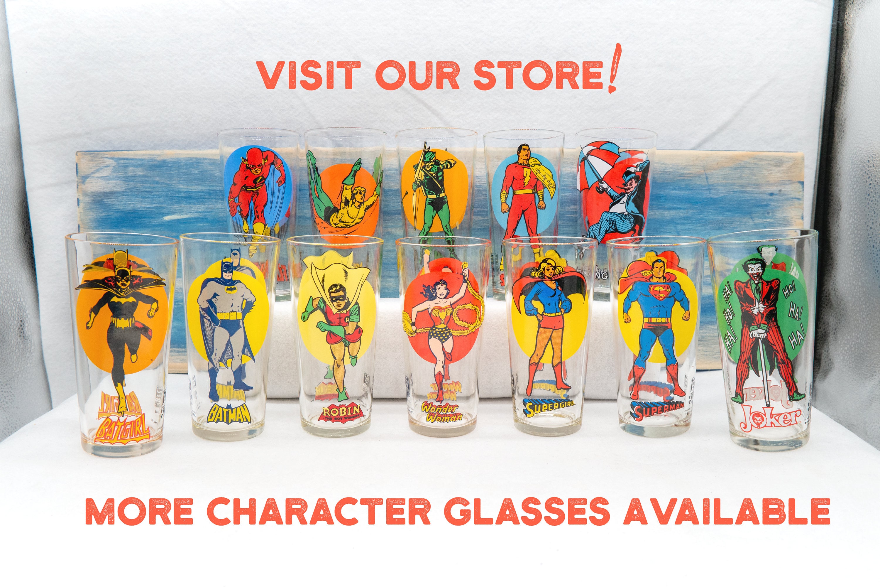 Vintage 1976 Pepsi Super Series DC Comics Superhero Drinking 