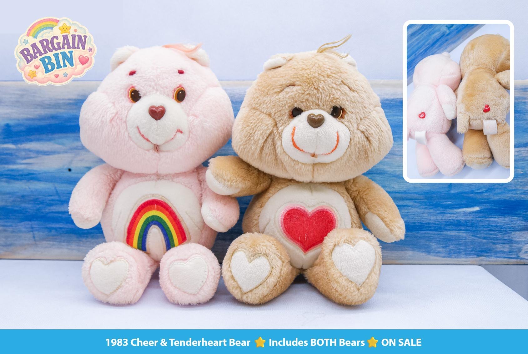 Vintage 1984 Care Bear Cousins & Year 2 Bears, Plush Animals by