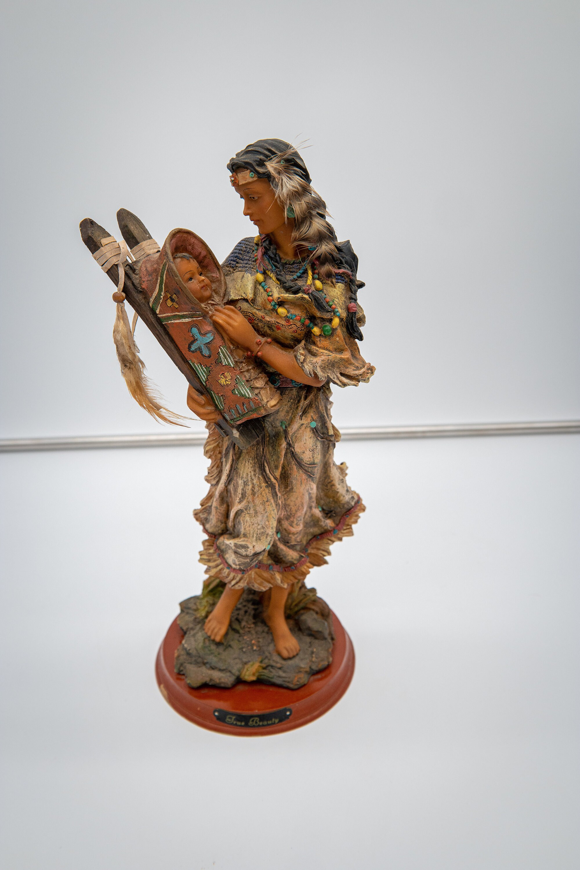 Vintage Native American Statues 13 Inches Tall Women Child Etsy