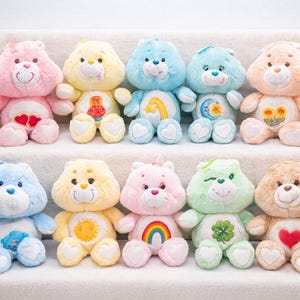 Vintage 1983 Care Bear™ Plush Animals by Kenner®, Original Ten Bear Collection, Year 1