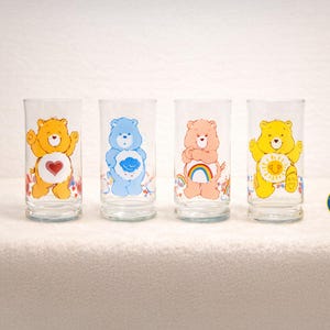 Vintage 1983 Care Bears Pizza Hut Drinking Glasses, Collector's Series