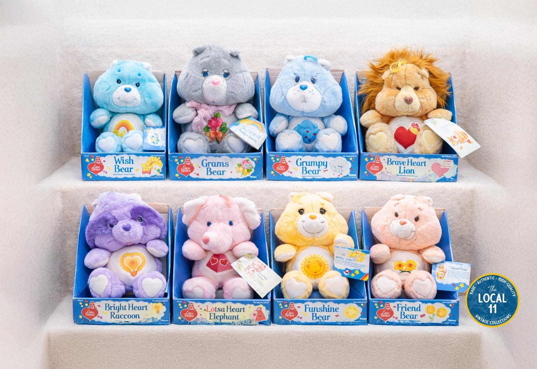 NEW in BOX Vintage 1983 Care Bear™ Plush Animals by Kenner® W Name