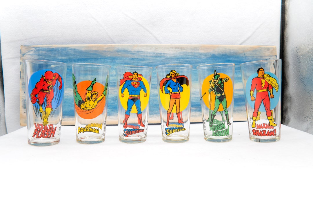Vintage 1976 Pepsi Super Series Drinking Glasses DC Comics Etsy 日本