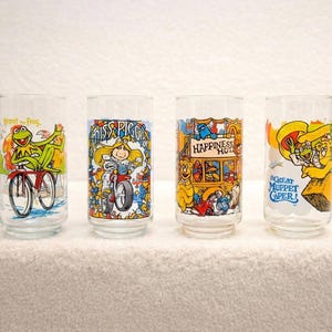 Vintage 1981 McDonald's Muppets Drinking Glasses, The Great Muppet Caper Collector Series