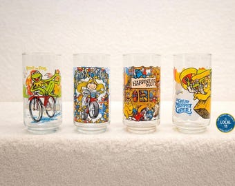 Vintage 1981 McDonald's Muppets Drinking Glasses, The Great Muppet Caper Collector Series