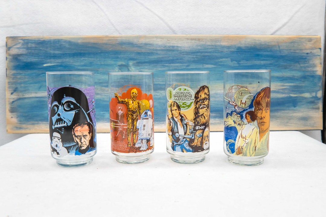 1977 Star Wars A New Hope Burger King Coca Cola Glasses, Vintage Glassware,  CHOOSE YOUR GLASS: Darth Vader, Han Solo, R2-D2, Luke Skywalker