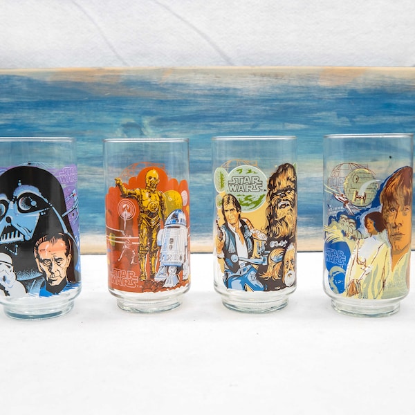 Vintage 1977 Burger King Star Wars  'A New Hope' Coca-Cola Glasses  - All Set Glasses Available - FREE SHIPPING