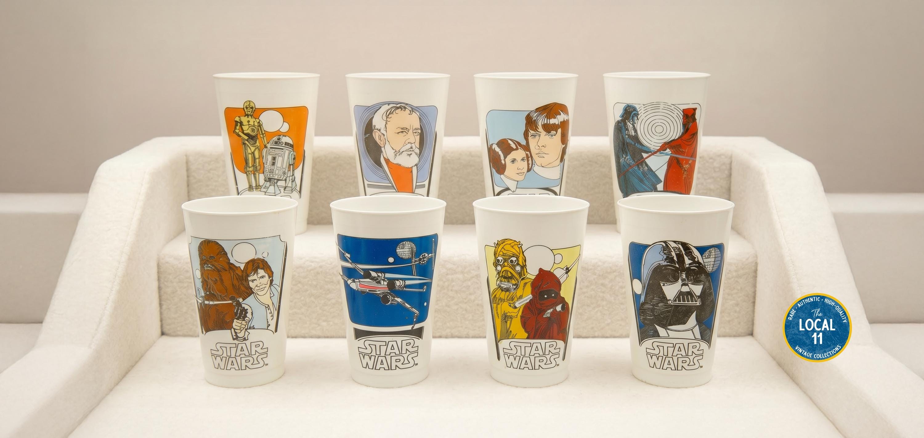 Vintage Star Wars 1977 Coca-cola Plastic Cups, FULL SET, Very Rare