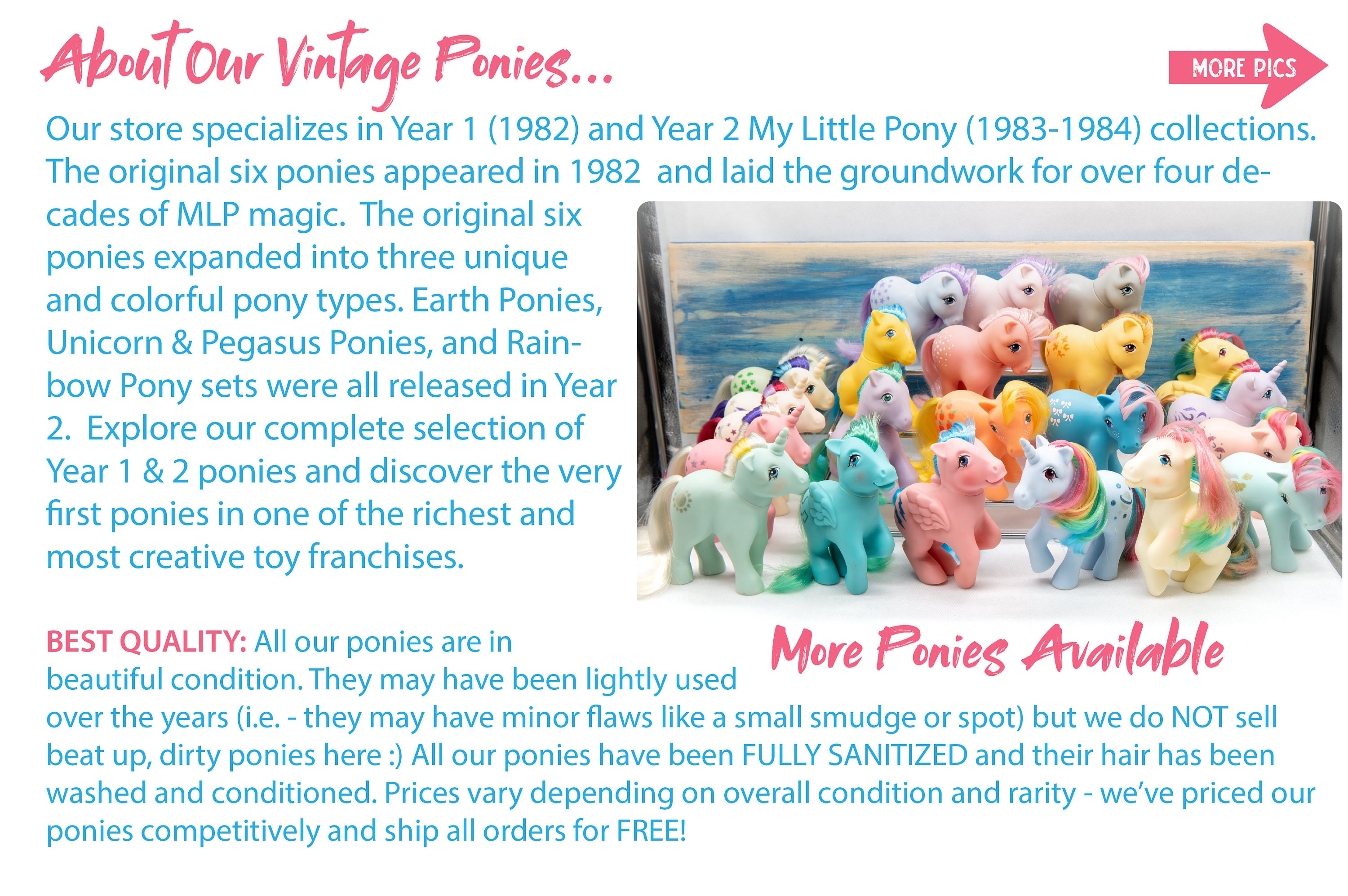 マイリトルポニー ヴィンテージスウェット Vintage 1982 My Little Pony G1: the Original Six - Etsy