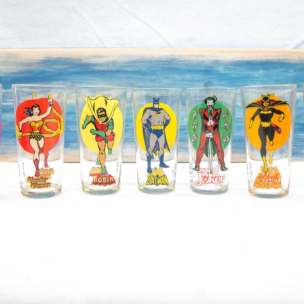 Vintage 1976 Pepsi Super Series DC Comics Superhero Drinking Glasses - 2 of 2 - FREE SHIPPING