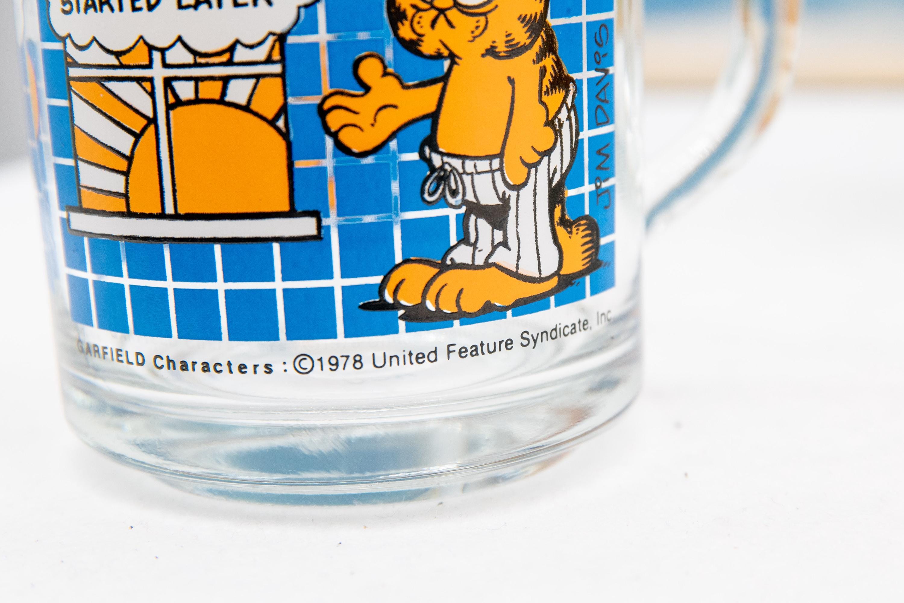 Vintage 1987 Mcdonald's Garfield Glass Mugs - Original and