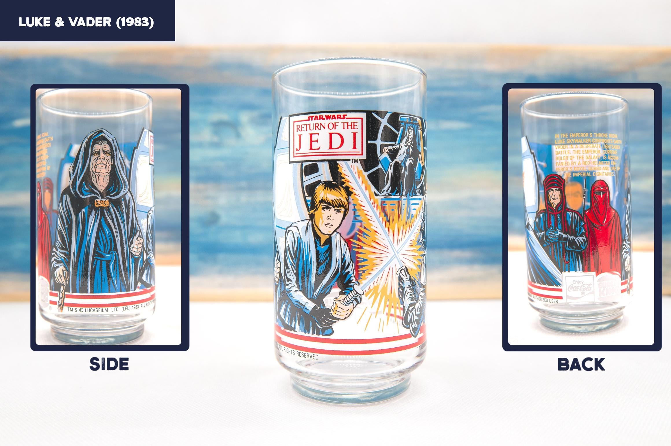 Vintage Star Wars Glasses, Burger King and Coca-cola Promotional