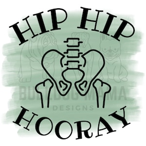 Hip Hip Hooray/Orthopedic Surgeon Humor/Bone Doctor/Hip Replacement/MD/Medical Office/Sublimation Design/PNG File ***Instant Download***