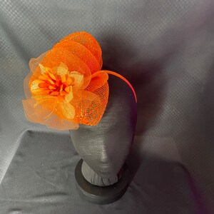 Orange Mesh Flower headband