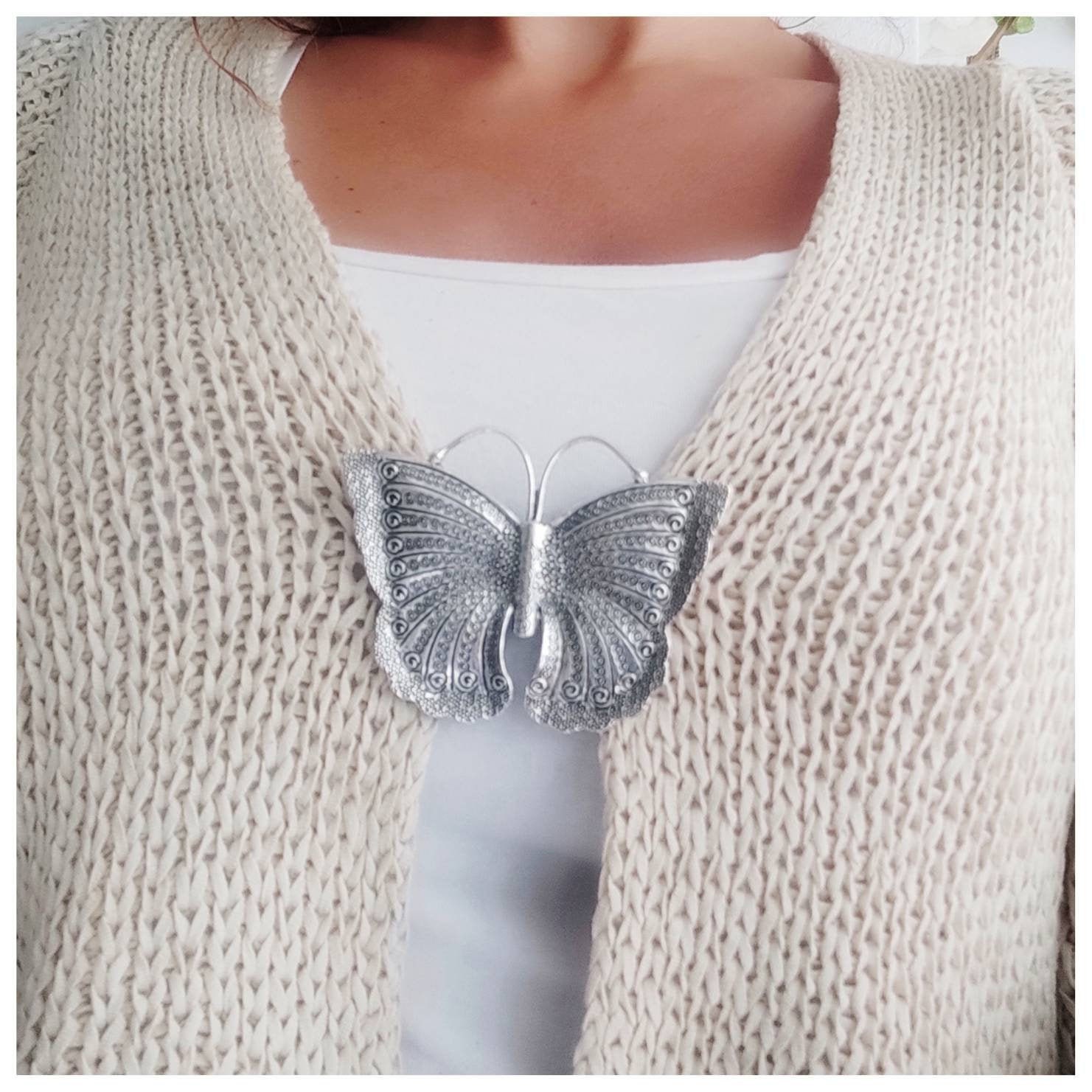 Butterfly brooch cardigan clip sweater clip for cardigan Etsy