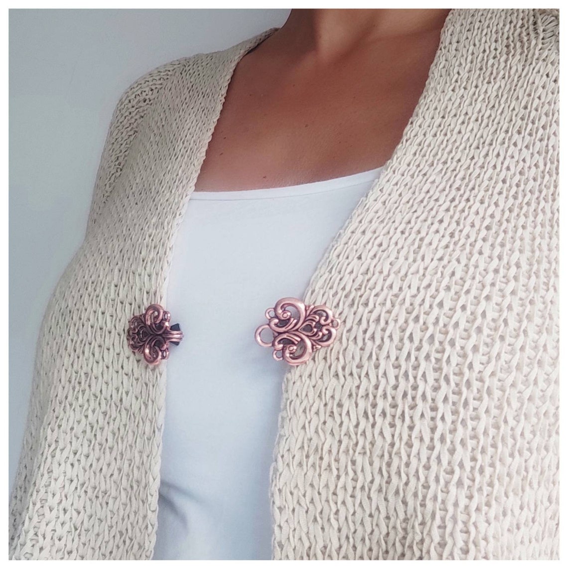 Clips for cardigans brass clip cardigan clasp cardigan Etsy.de