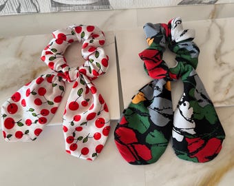 Handmade Silk Scrunchie with Ribbon: Soft Hair Tie