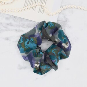 Floral Silk Scrunchie: Handmade Soft Hair Tie