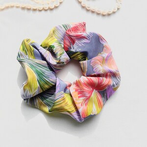 Handmade Floral Silk Scrunchie: Soft Hair Tie