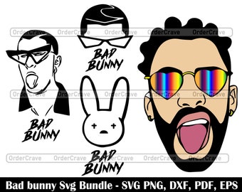 Decals Shirts Bad Bunny Eps Bad Bunny Sublimation DIY Mugs Bad Bunny Png Bad Bunny Logo Svg