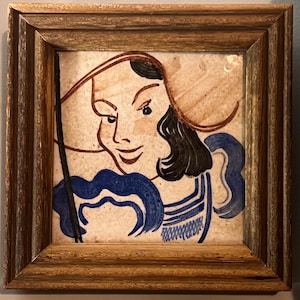 1930’s Studio Tile of a young women (maker unknown) from Thelma Shepley Collection