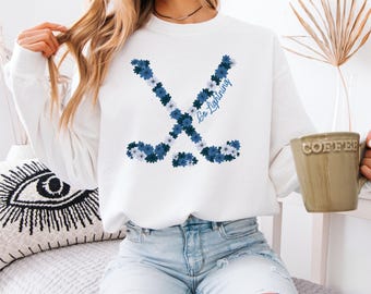 Tampa Bay Hockey Floral Sticks Sweatshirt Tampa Bay Lightning Lets Go Lightning Shirt NHL Crewneck Lightning Sweatshirt Game Day Stanley Cup