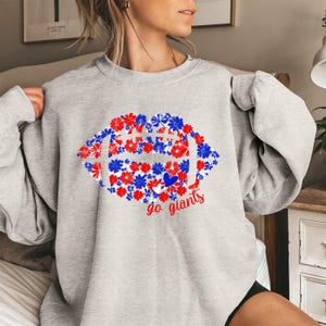 New York Football Lips Sweatshirt New York Giants Lets Go Giants Shirt NFL Sweatshirt Giants Sweatshirt Game Day Shirt Super Bowl
