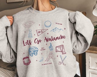 Colorado Hockey Doodle Sweatshirt Colorado Avalanche Lets Go Avalanche Shirt NHL Shirt Avalanche Sweatshirt Game Day Shirt Stanley Cup