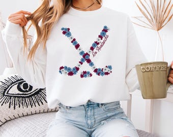 Colorado Hockey Floral Sticks Sweatshirt Colorado Avalanche Lets Go Avalanche Shirt NHL Shirt Avalanche Sweatshirt Game Day Stanley Cup