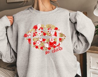 Sudadera con labios de fútbol de Kansas City, camiseta de los Kansas City Chiefs Lets Go Chiefs, sudadera de la NFL, sudadera de los Chiefs, camiseta del día del juego, Super Bowl