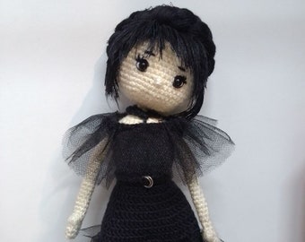Wednesday crochet doll