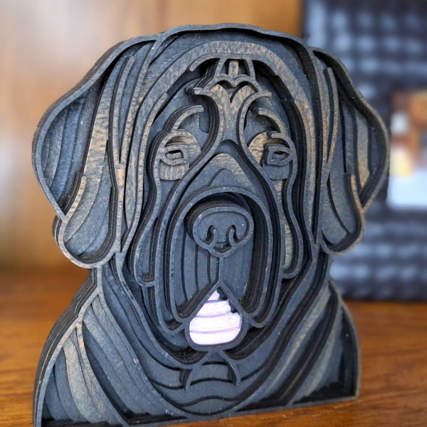 Mastiff Mandala Shelf Sitter Home Decor for Dog Lovers Gift or Memorial for Pets