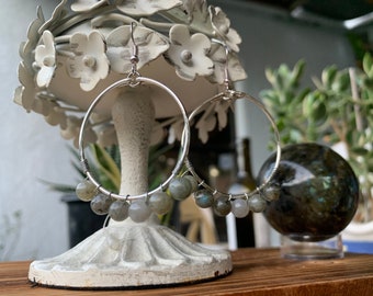 Labradorite Hoop Earrings