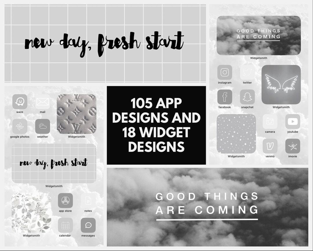 105 Grey Neutrals App Icon Pack IOS 14 Grey Aesthetic Quote Photo ...