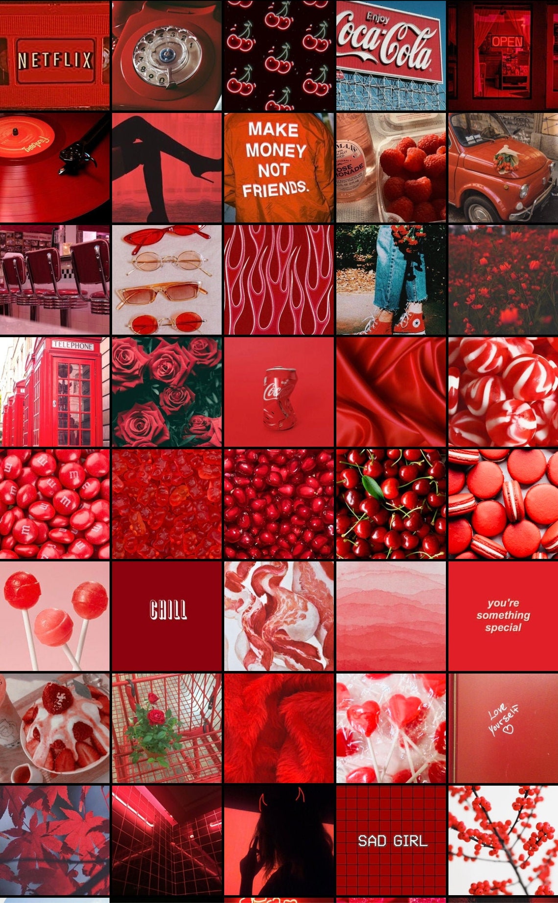 Boujee Red Aesthetic Wall Collage Kit 60 Photos Room - Etsy