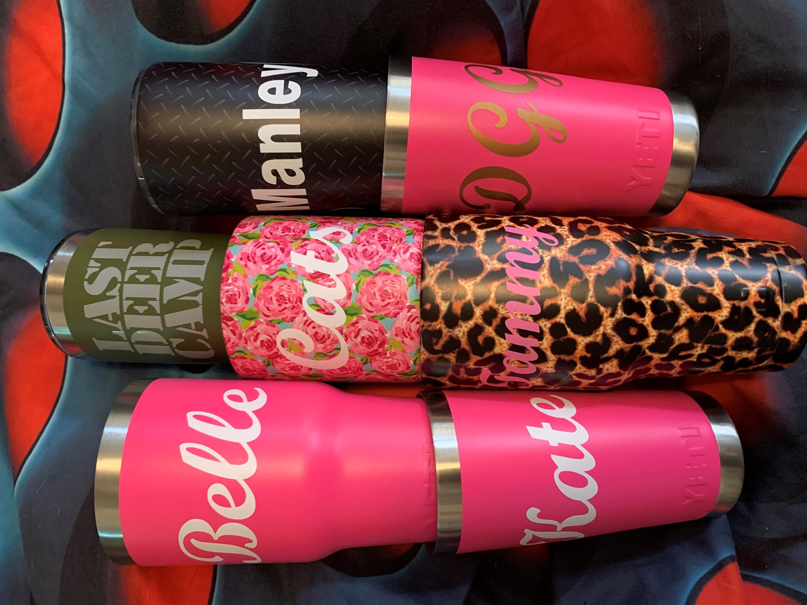 Personalized Hot Pink Yeti Rambler 20 or 30oz with Lid Etsy