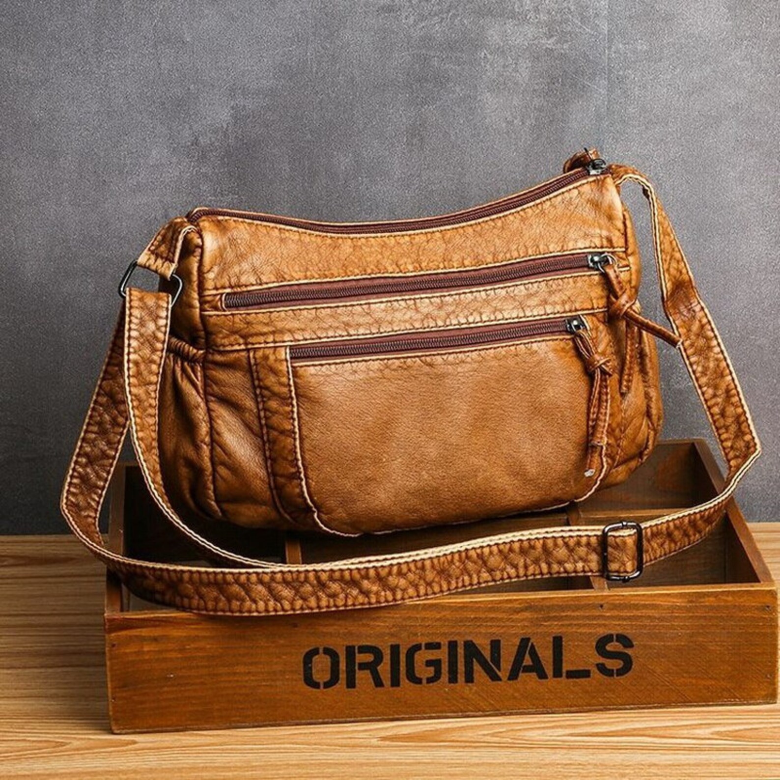 Unisex Umhängetasche Aus Jeansstoff - 33x38cm Große Kapazität