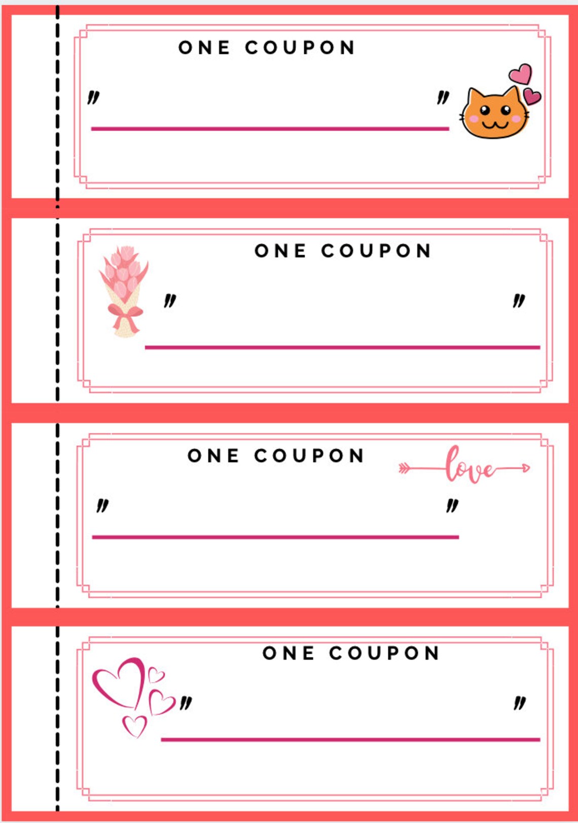 Blank Mothers Day Coupons Etsy